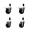 Service Caster 3.5'' Soft Rubber Swivel 1-3/8'' Expanding Stem Caster Set 2 Total Lock Brakes, 4PK SCC-EXTTL20S3514-SRS-2-S-2-138 - alternate 1